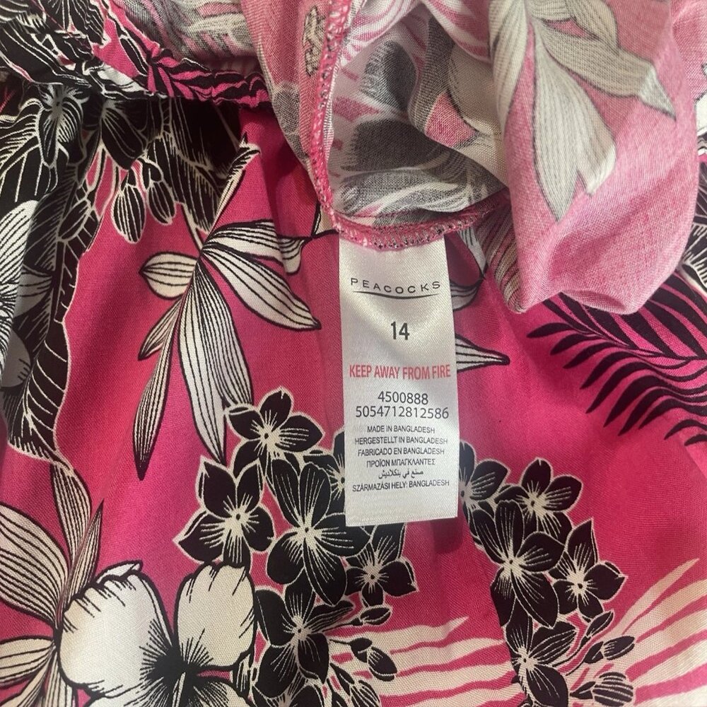 Peacocks UK 14 Bandeau Play suit Shorts 1 Piece Pink Floral - Picture 8 of 8